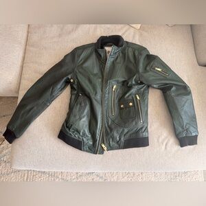 Guilded Age leather bomber jacket